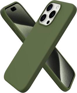 Ornarto - Compatible with iPhone 15 Pro Case 6.1", Slim Liquid Silicone Full Covered Protective Cover - Cedar Green