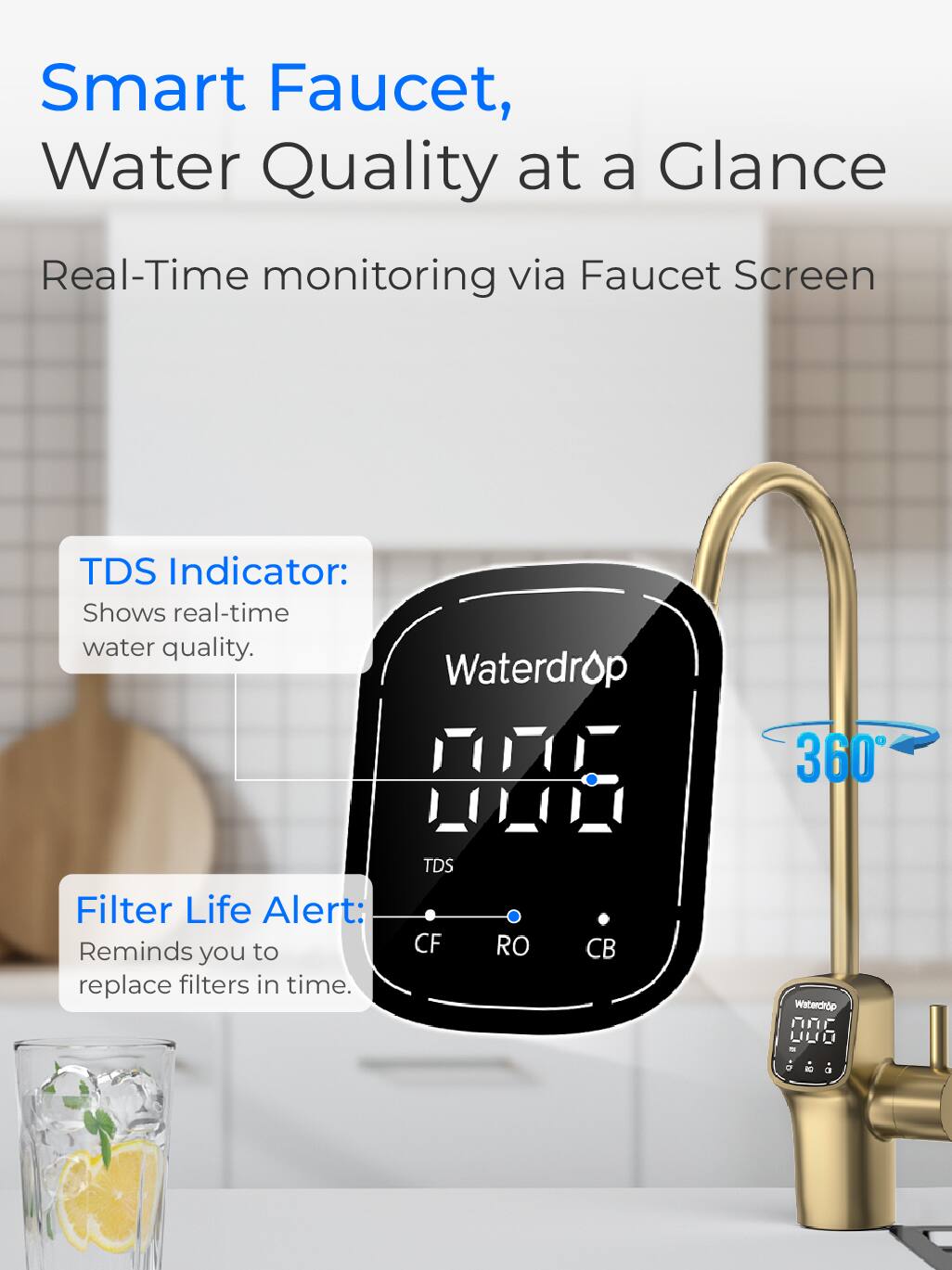 Waterdrop G3P600 Tankless Reverse Osmosis Under Sink Water Filter ...