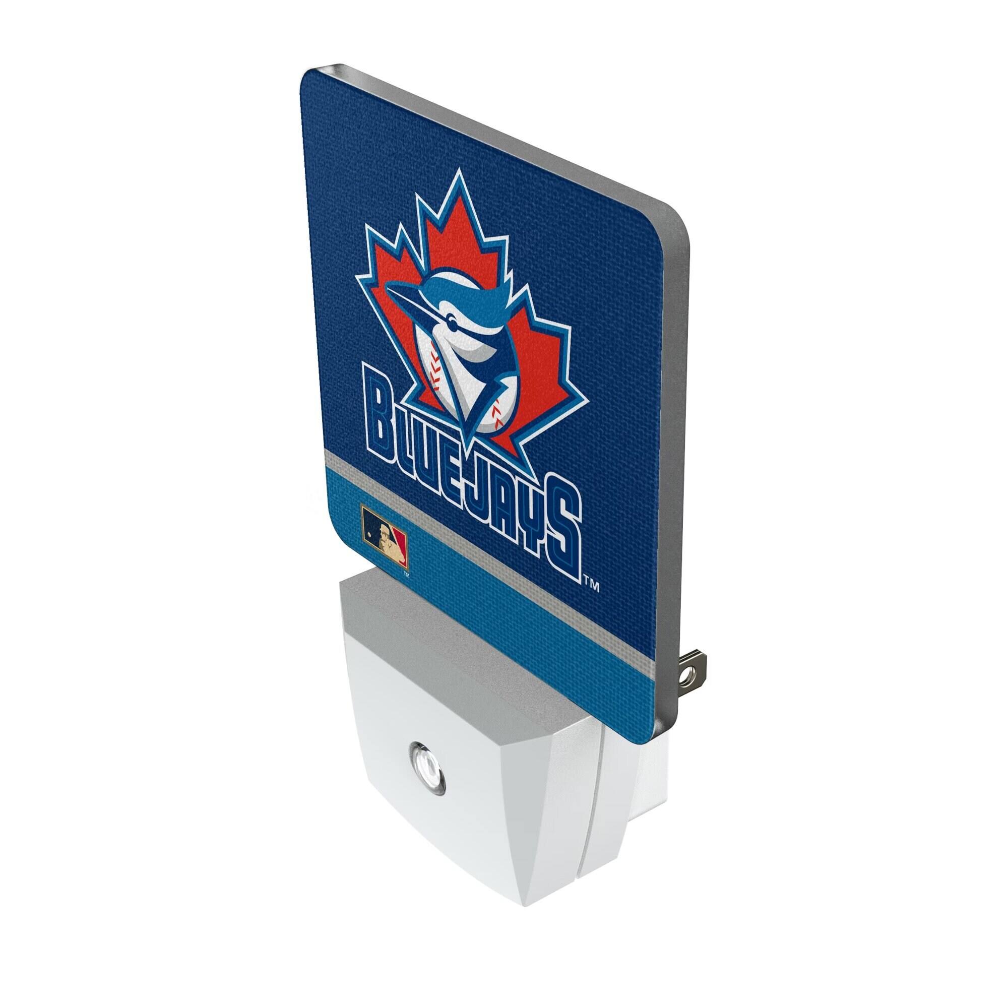 Alt View 1. Keyscaper - Toronto Blue Jays Stripe Design Nightlight 2-Pack - Multicolor.