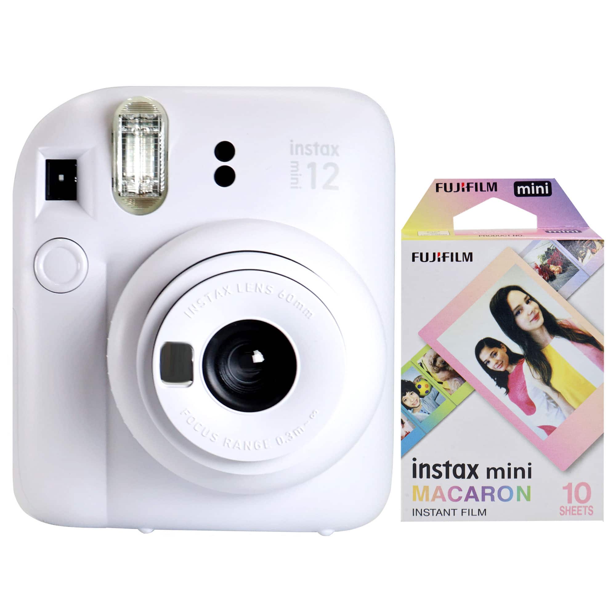 Fujifilm - INSTAX MINI 12 Instant Film Camera Instant Film (Macaron) - Clay White