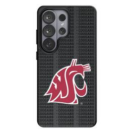 Keyscaper - NCAA - Washington State Cougars Text Backdrop Galaxy Magnetic Bump Case - S24 Ultra - Black