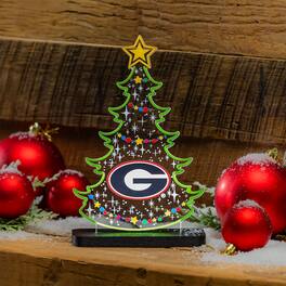 Evergreen Enterprises - Georgia Bulldogs 10" LED Tabletop Christmas Tree Desklite Sign - Green