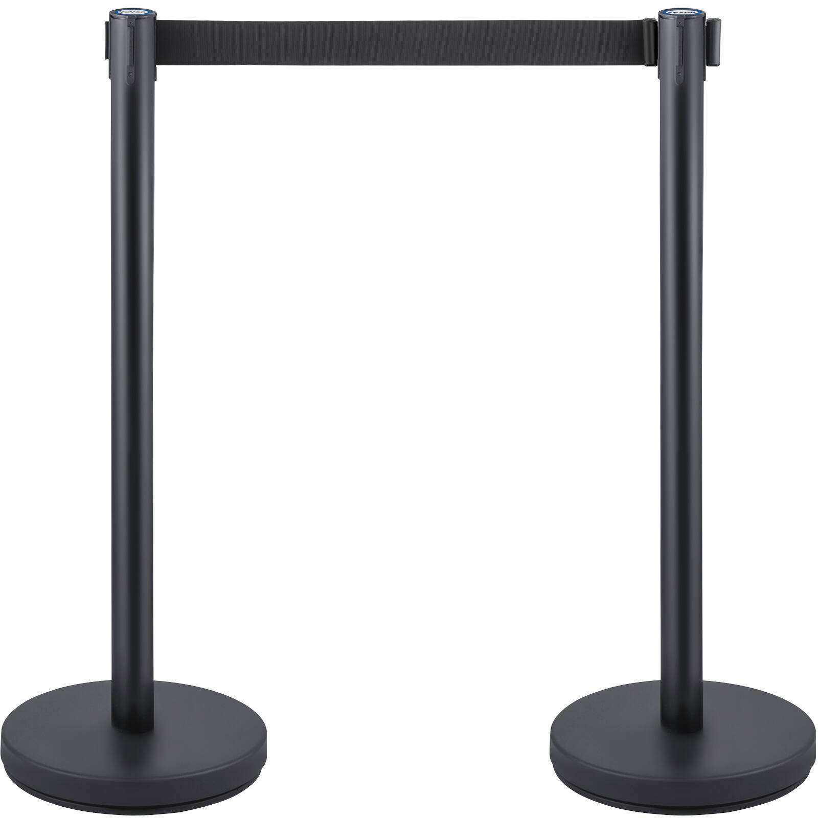 Alt View 5. VEVOR - Crowd Control Stanchion, Set of 8 Pieces Stanchion Set, Stanchion Set with 6.6 ft/2 m Black Retractable Belt - Black.