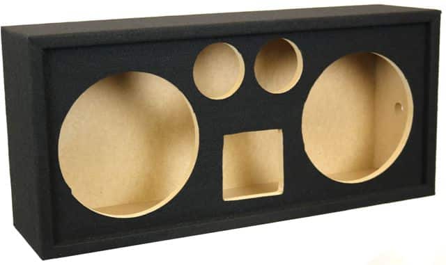 DJ Tech - 2 X 10-in 1 Horn W/2 Tweeters Empty Car Speaker Box - Black