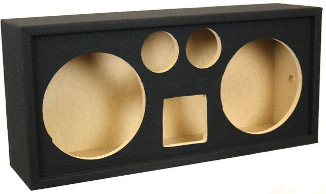 Front. DJ Tech - 2 X 10-in 1 Horn W/2 Tweeters Empty Car Speaker Box - Black.