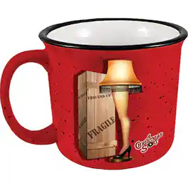 Spoontiques - A Christmas Story Leg Lamp Ceramic Camper Mug 14 ounce - Red