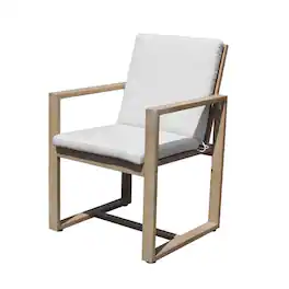 Manhattan Lane - Neji 24 Inch Dining Chair, Natural Eucalyptus Wood, Thick Cushion - Brown