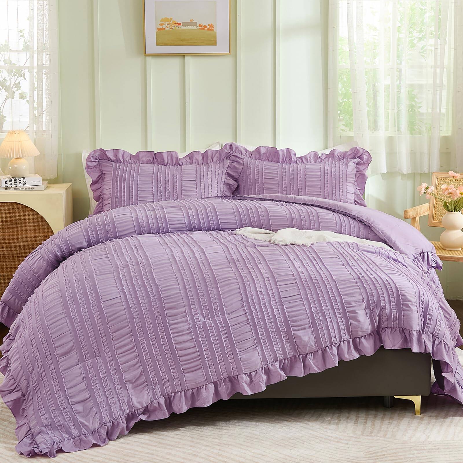 Wake In Cloud - Set Di 3 Piumini Queen (1 Piumone 90x90 + 2 Federe), Bianco, 0430