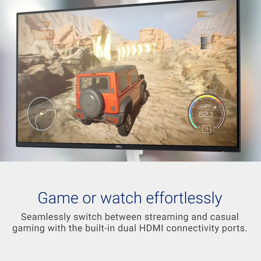 SCORE 1680 PLACE 1/5 051235 05130 051324 0516 3 051452  CMP CD 62.1 mph 3  DELL Game or watch effortlessly Seamlessly switch between streaming and casual gaming with the built-in dual HDMI connectivity ports.