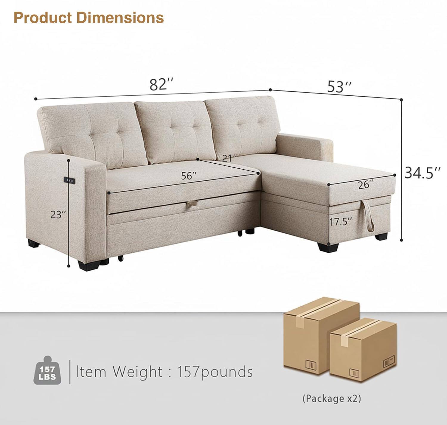 Product Dimensions: 82" x 53" x 56" x 21" x 26" x 34.5" x 23" x 17.5"  
Item Weight: 157 pounds (Package x2)