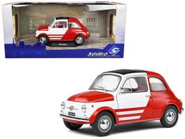 1965 Fiat 500 L with Red Interior "Robe Di Kappa" 1/18 Diecast Model Car by Solido - Red And White