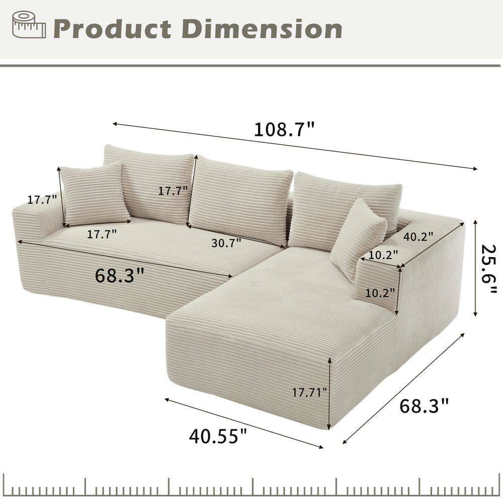 Product Dimension

- Length: 108.7"
- Width: 40.2"
- Height: 25.6"
- Seat Height: 10.2"
- Seat Depth: 30.7"
- Armrest Height: 17.7"
- Back Height: 68.3"
- Armrest Width: 17.7"
- Seat Width: 68.3"
- Overall Width: 40.55"