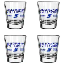 Logo Brands - Kyle Larson 2025 NASCAR Cup Series Champion Four-Piece 2oz. Shot Glass Set - Multicolor