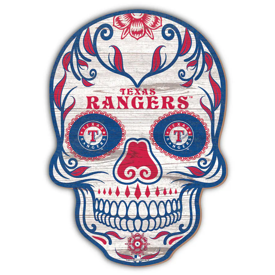 Texas Rangers Spirit Fan Creations Texas Rangers 12'' Sugar Skull Sign Multicolor 5043342 ...