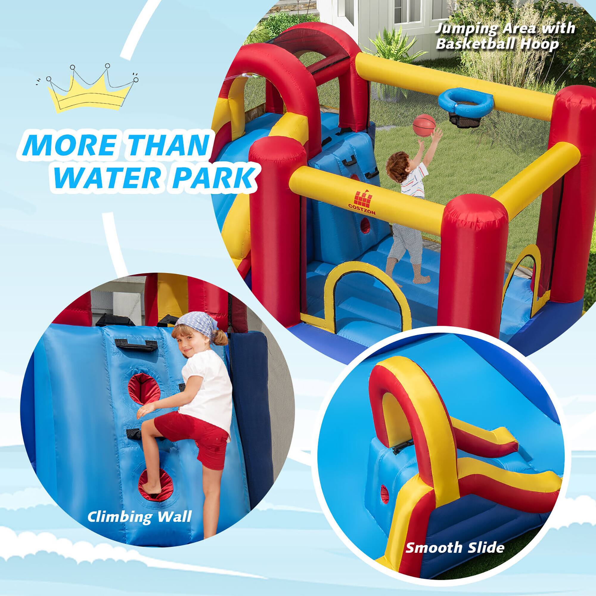 Jumping Area with Basketball Hoop  
MORE THAN WATER PARK  
COSTZON  
Climbing Wall  
Smooth Slide