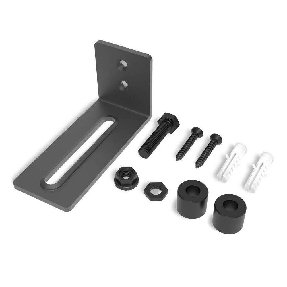 Alt View 3. Boyel Living - 4.86 Black Steel Adjustable Heavy-Duty Sliding Barn Door Floor Guide Hardware - Black.