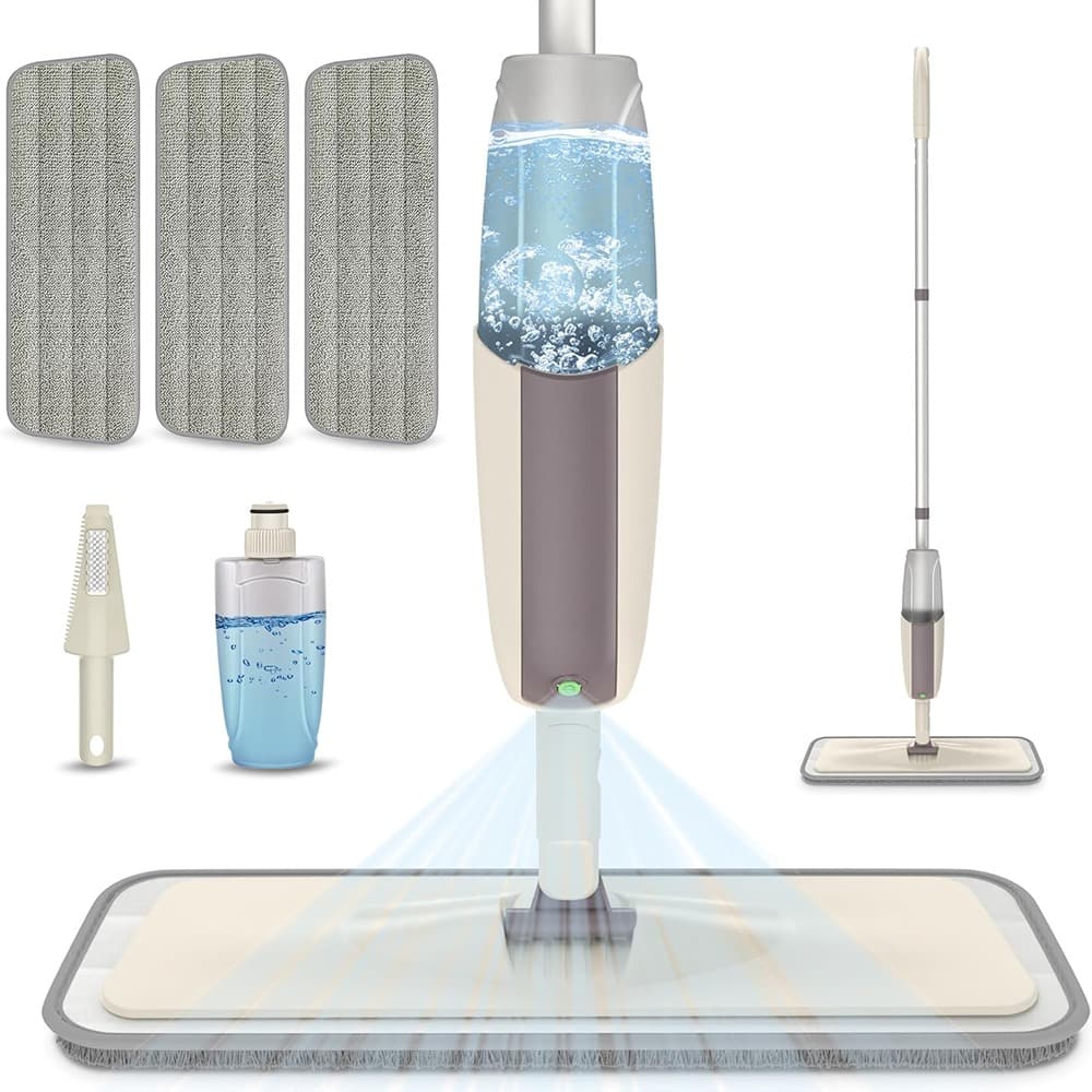 Schertz - Spray Wet Mop with 3 Reusable Pads, for Hardwood & Tile Floors