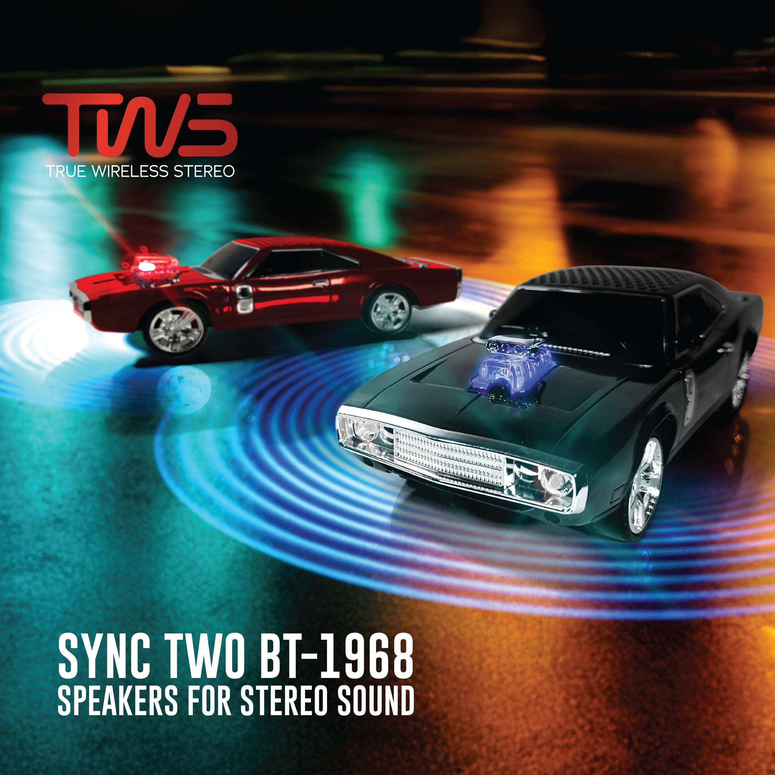 TWS  
TRUE WIRELESS STEREO  

SYNC TWO BT-1968 SPEAKERS FOR STEREO SOUND