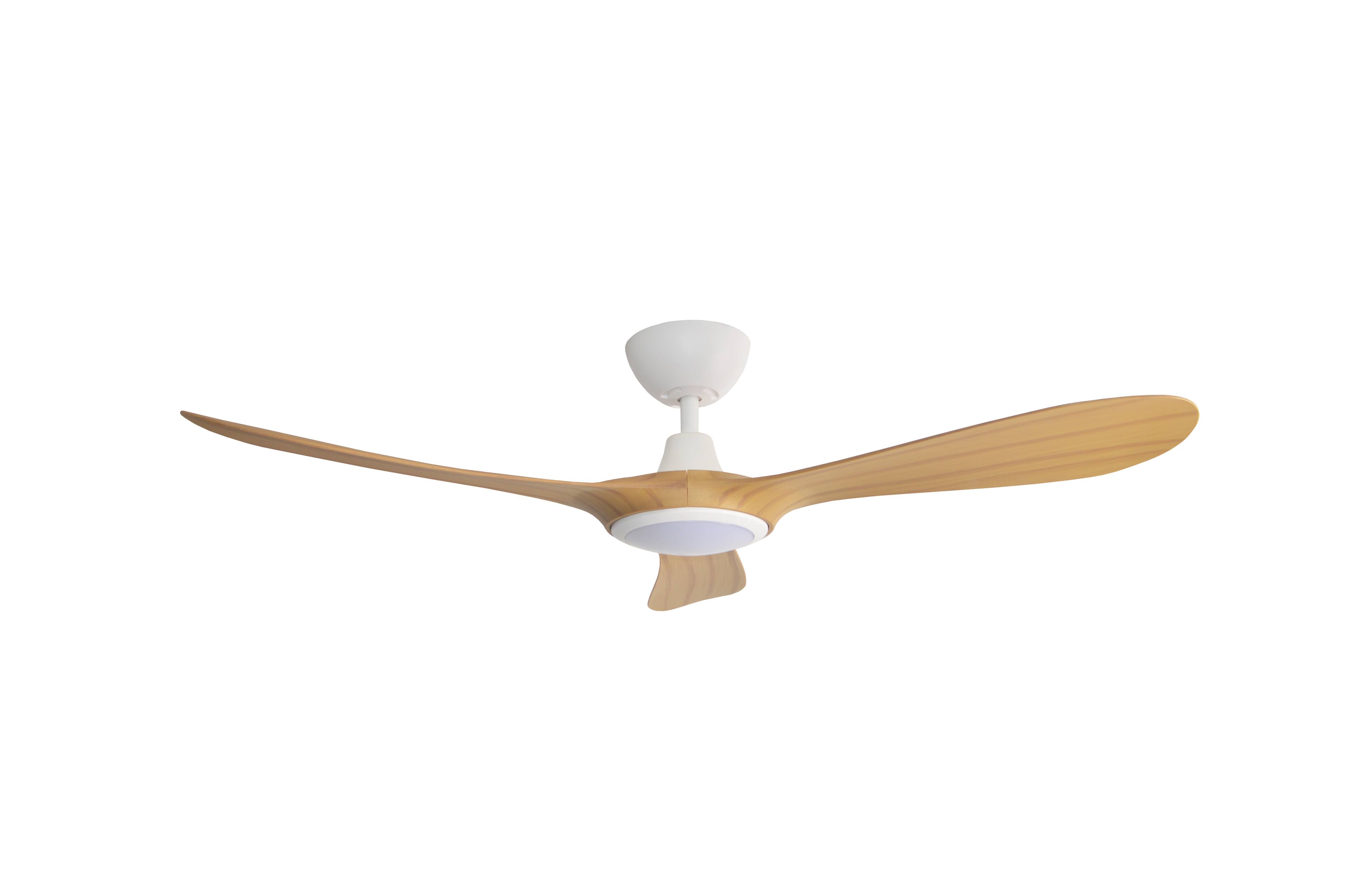 Alt View 2. ENLIGHT - 56" Smart Ceiling Fan, IP66 Outdoor/Coastal, CCT & Dimmable LED, Durable, Efficient & Quiet DC Motor, Matter, 3 Blades - Bamboo Woodgrain.