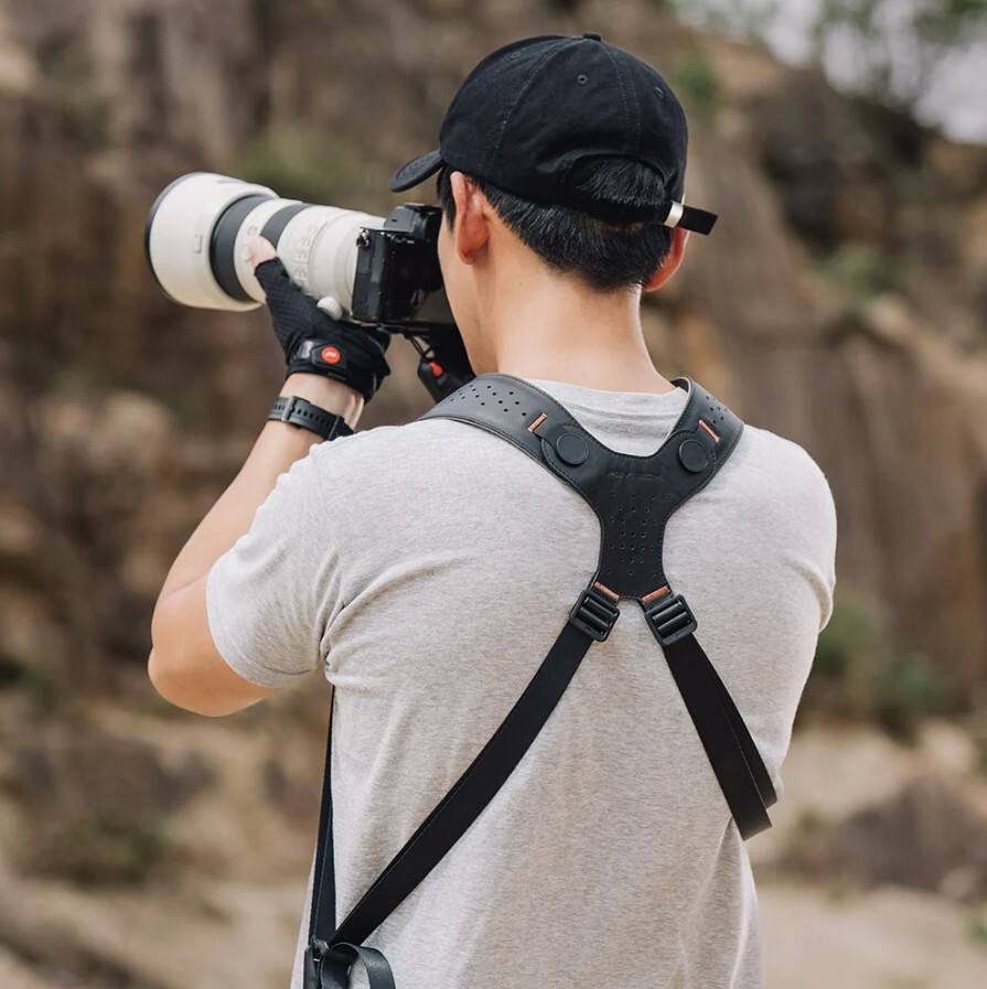Alt View 1. PGYTECH - PGYTECH Camera Strap Master Midnight Black, Dual Camera Shoulder Strap, Quick Release, 90kg Capacity - Midnight Black.