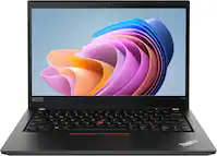 Lenovo - Thinkpad Certified Refurbished T14 Gen 1 14" Intel i5-10310U 8GB- 256GB SSD Retina Laptop - Black - Front_Zoom