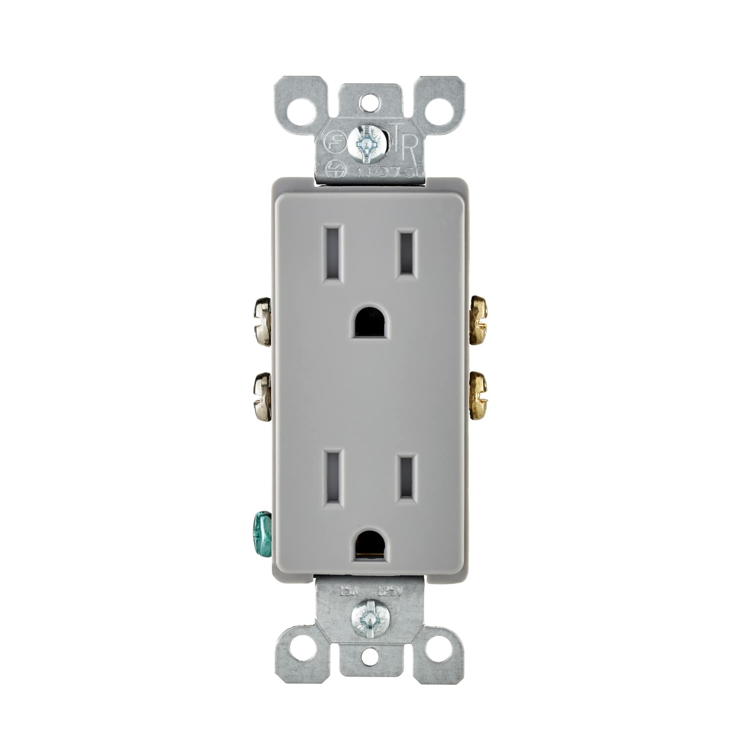Leviton - Decora 15 amps 125 V Duplex Tamper Resistant Outlet 5-15R 1 pk - Gray