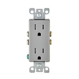 Leviton - Decora 15 amps 125 V Duplex Tamper Resistant Outlet 5-15R 1 pk - Gray