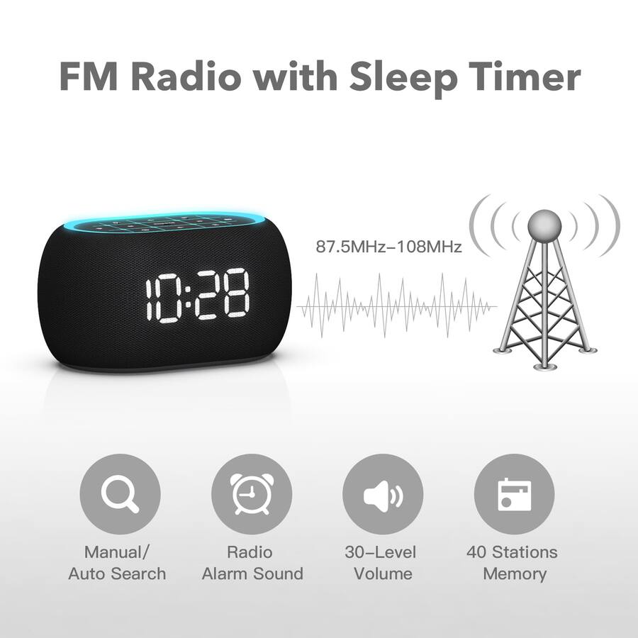 Dazzed Corner Alarm Clock FM Radio with Bluetooth Speaker,Digital LED ...