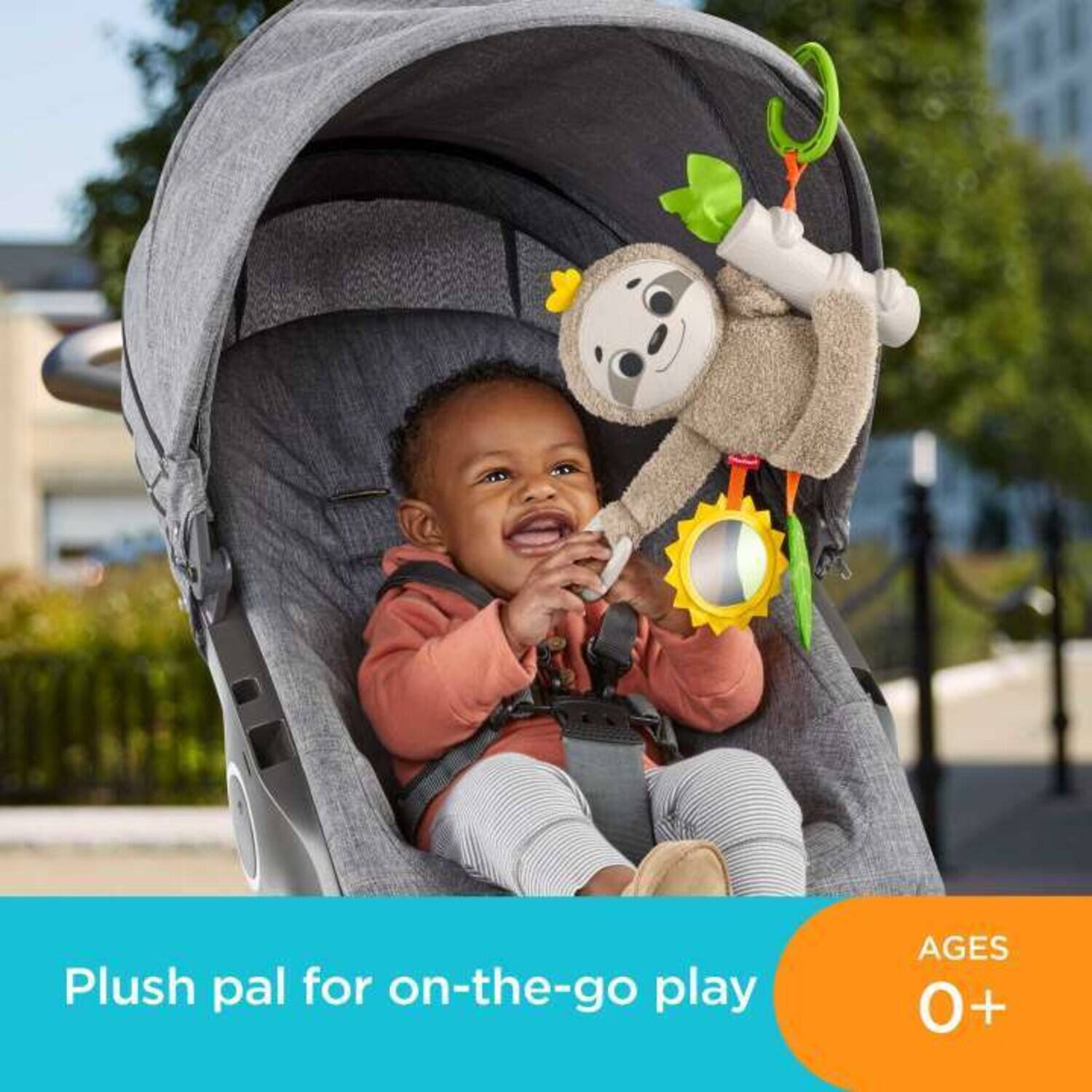 Plush pal for on-the-go play  
AGES 0+