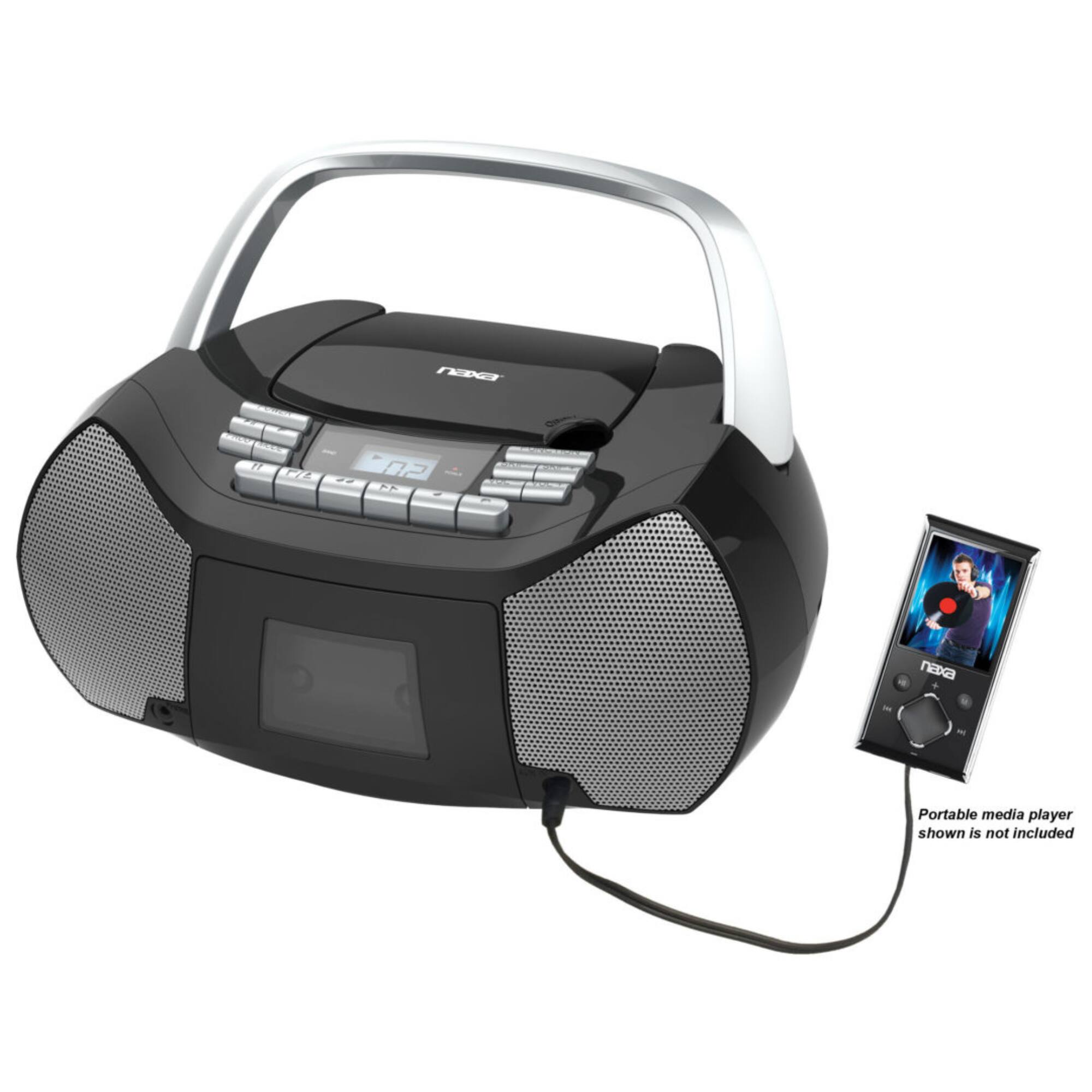 naxa Portable media player shown is not included