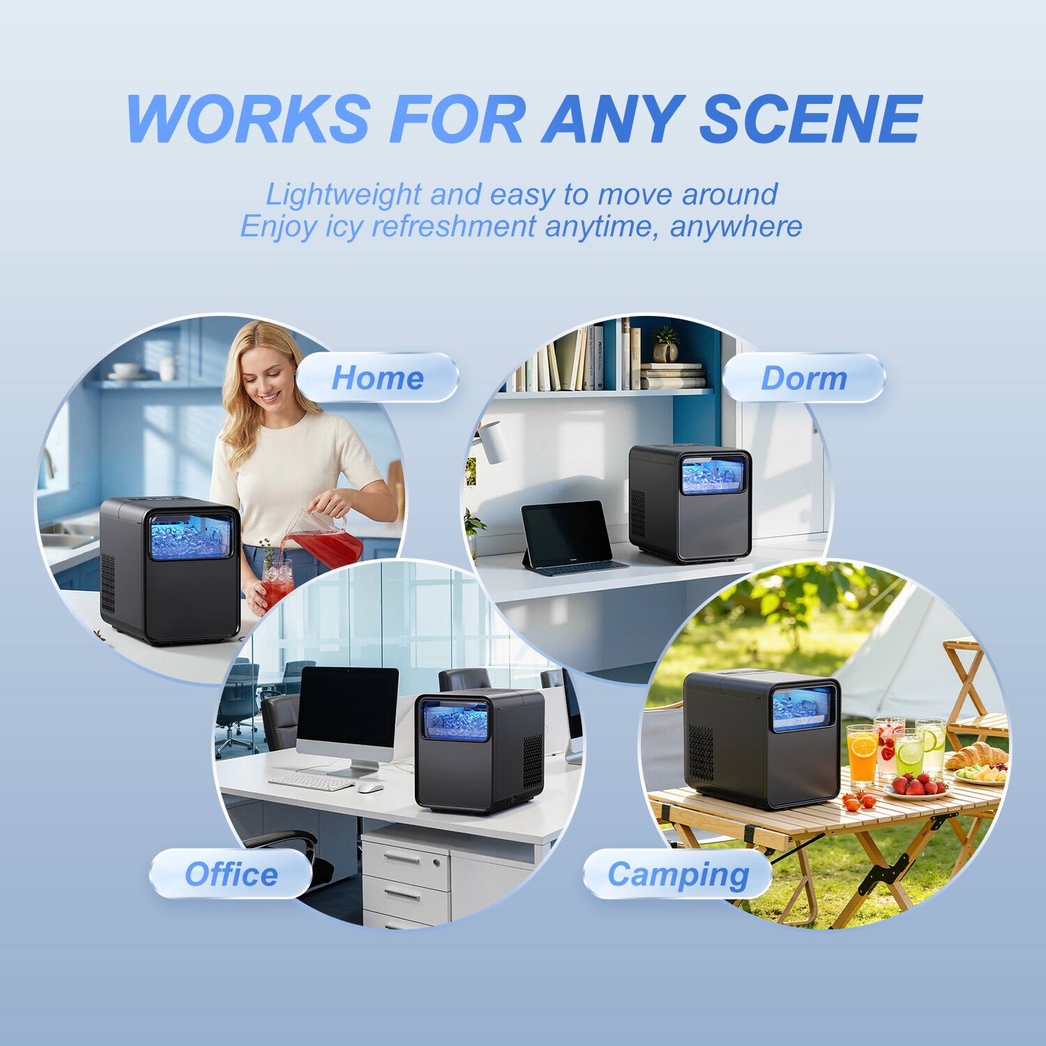 POMORON Ice Maker Countertop 26.5 lbs/Day with Self Cleaning, Removable ...