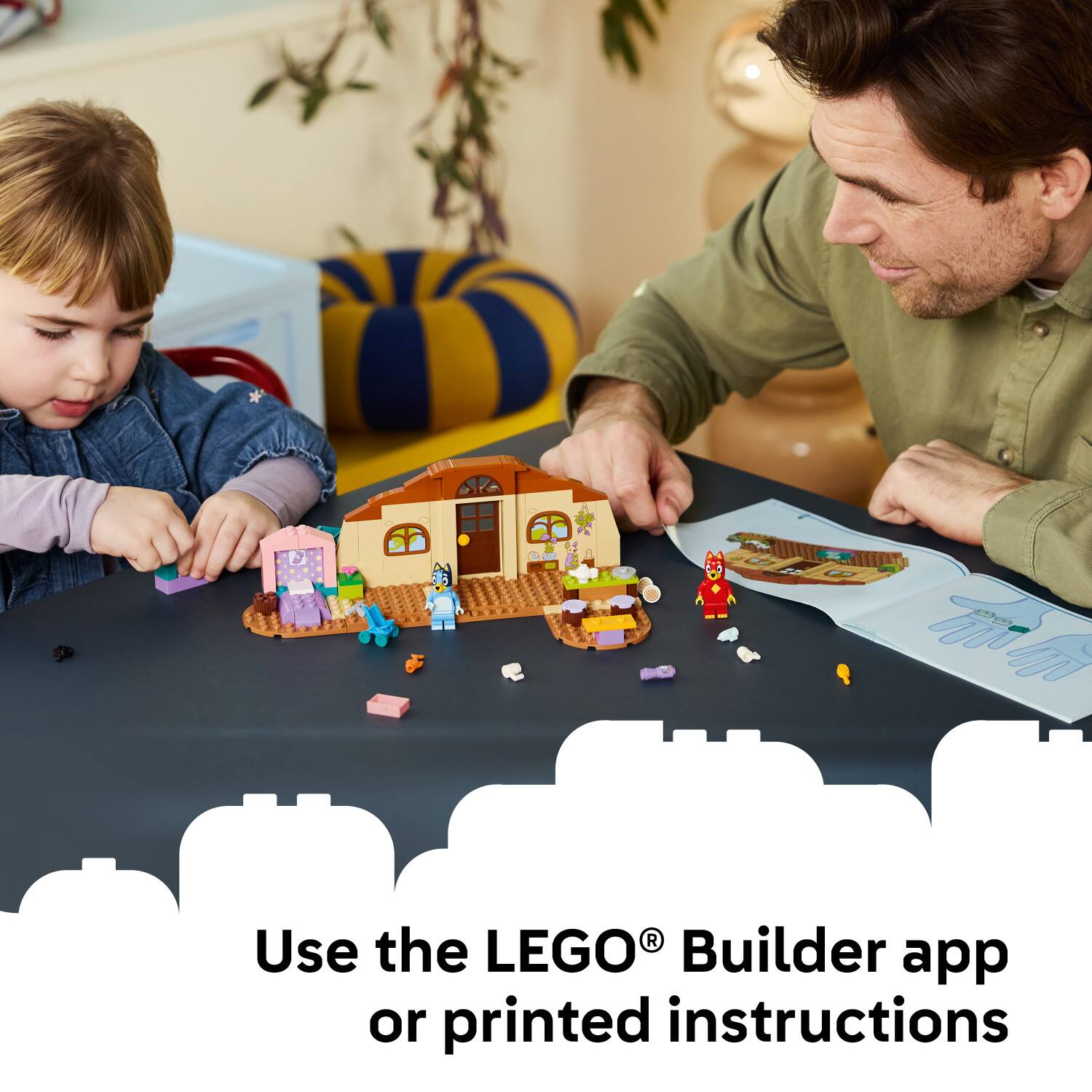 Use the LEGO® Builder app or printed instructions