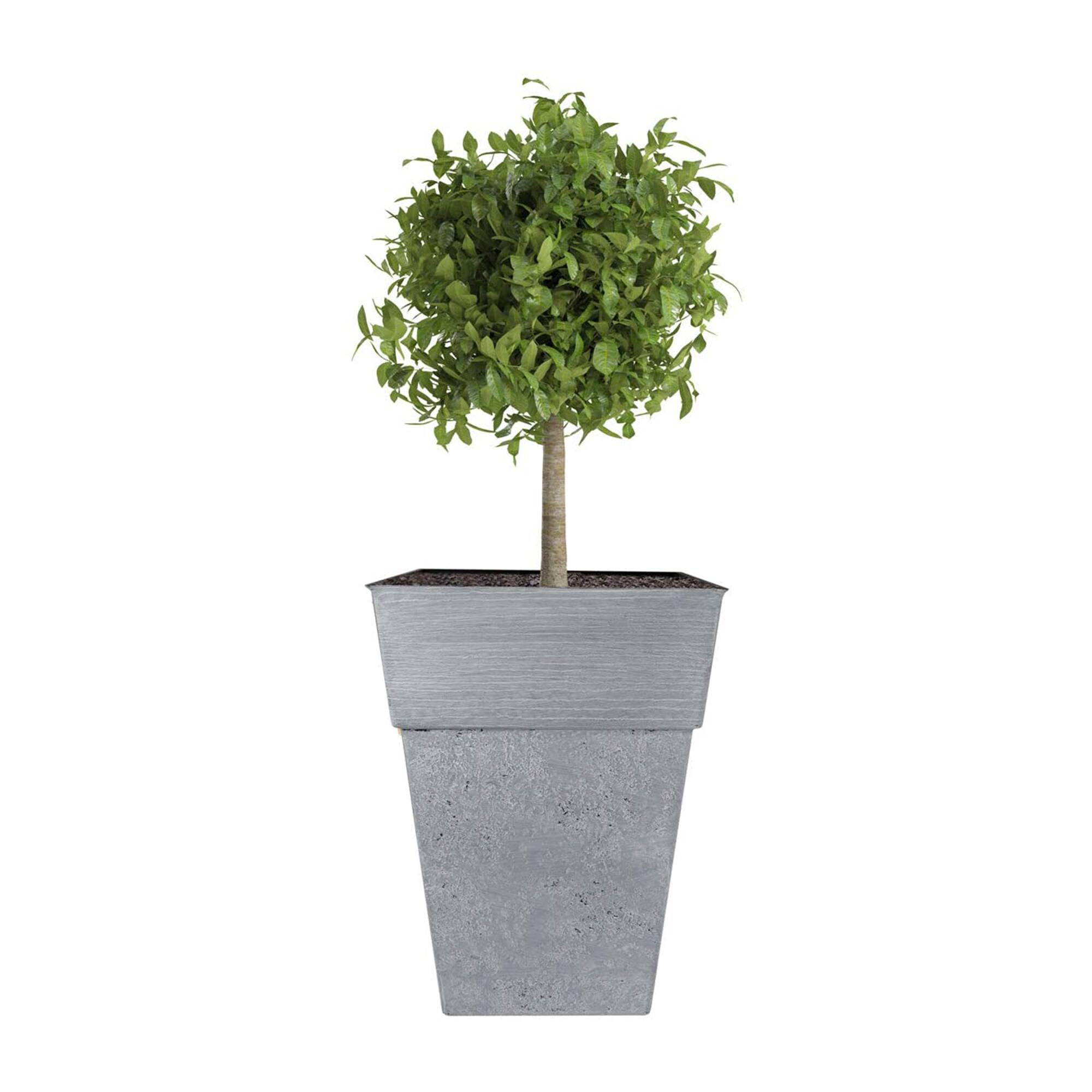 Alt View 2. The HC Companies - The HC Companies Avino 13 Inch Square Resin Flower Planter Pot, Oxidized Black - Oxidized Black.