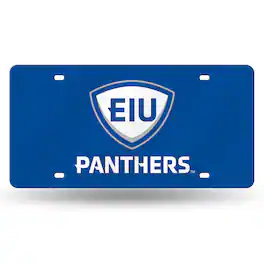 Rico Industries - Eastern Illinois Fighting Panthers Blue Mirrored Laser Cut License Plate Laser Tag - Multi