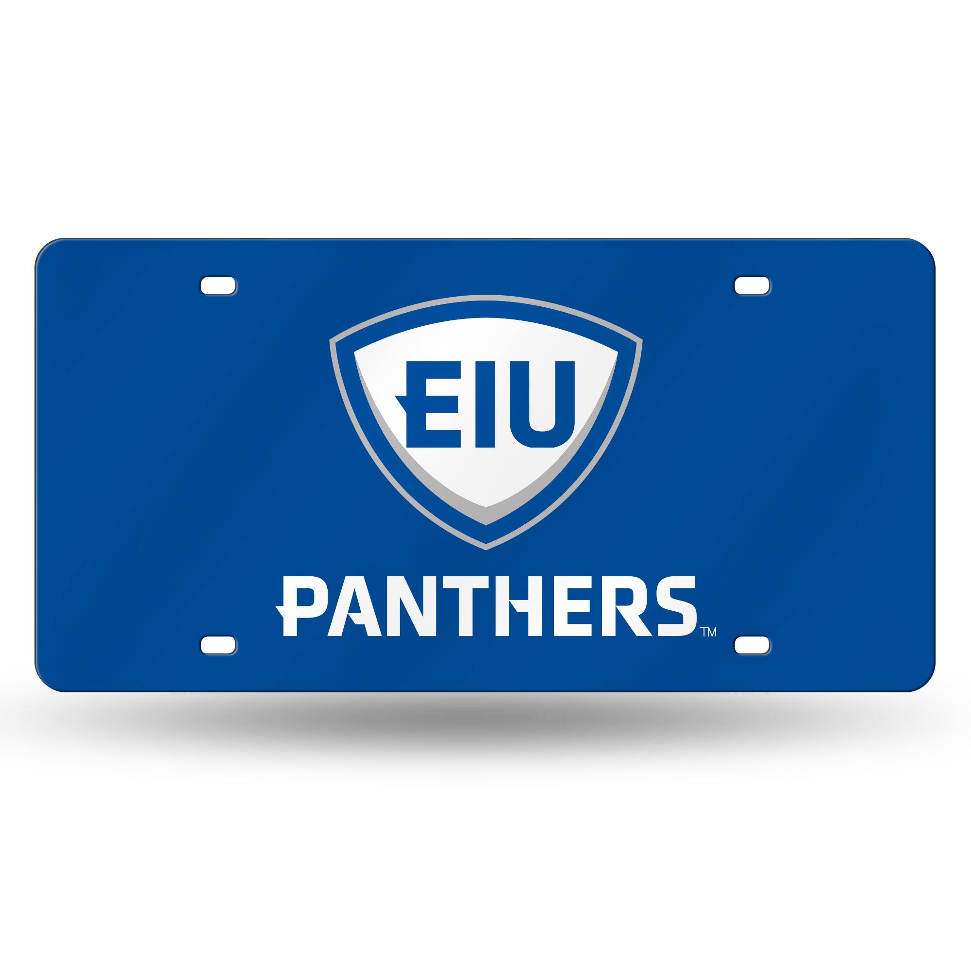 Eastern Illinois Fighting Panthers Blue Mirrored Laser Cut License Plate Laser Tag