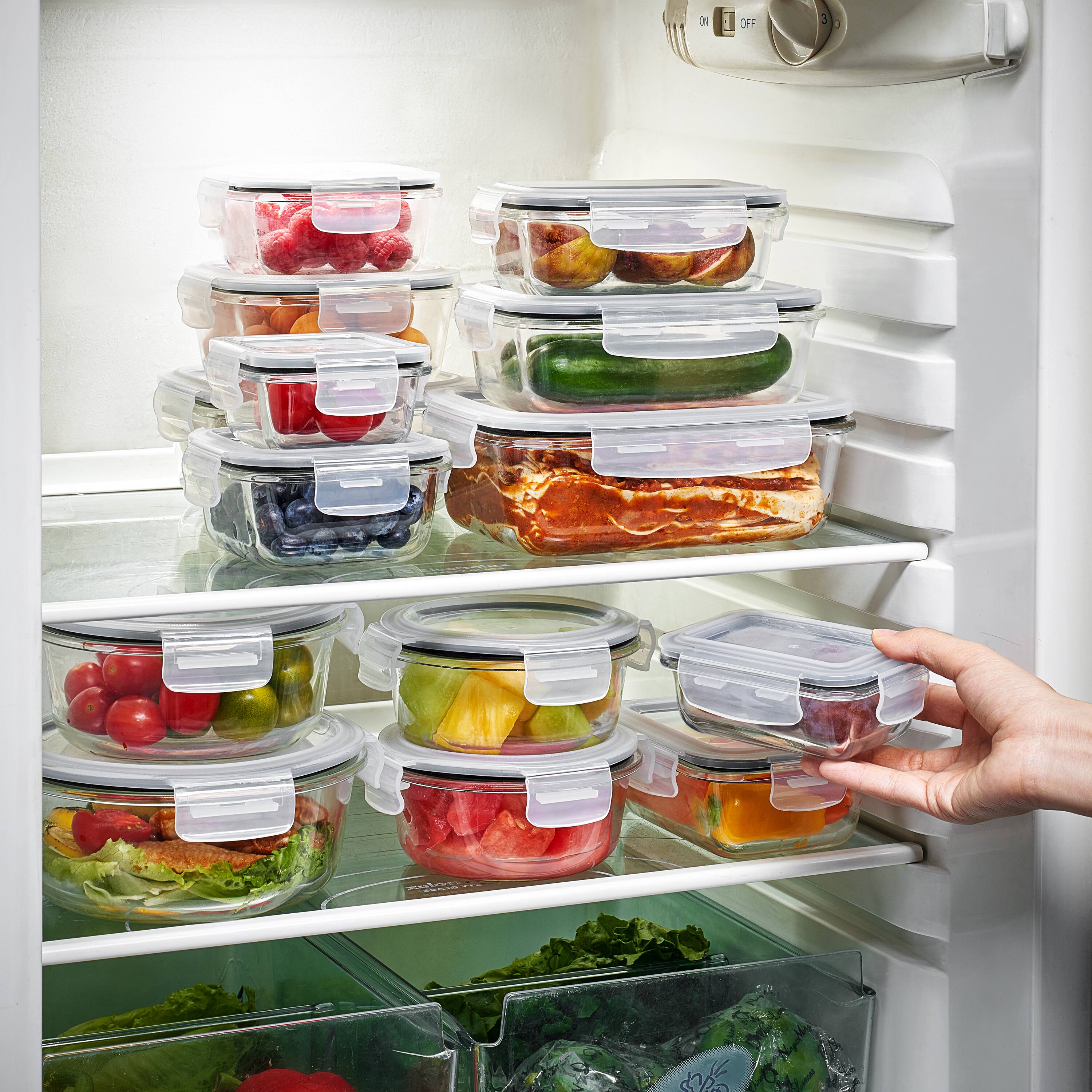 Angle. Sorbus - Sorbus 28-Piece Glass Food Storage Containers with Lids - Airtight, Microwave, Fridge, Dishwasher, Oven Safe - Clear.