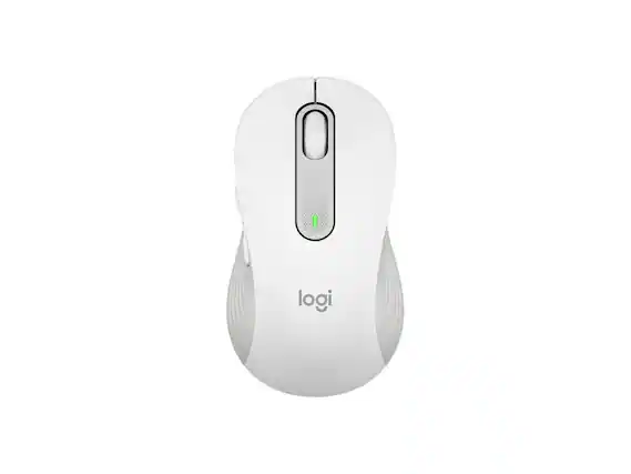 Front. Logitech - Logitech M650 Mouse - Optical, Wireless, Bluetooth, 2000 dpi, 5 Buttons, Right-handed - Raw White.
