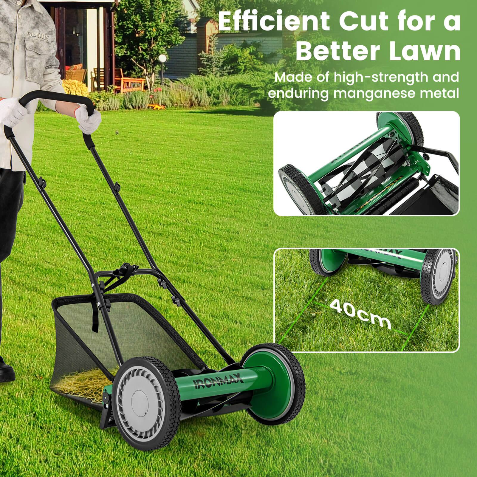 Efficient Cut for a Better Lawn  
Made of high-strength and enduring manganese metal  
40cm  
IRONMAX