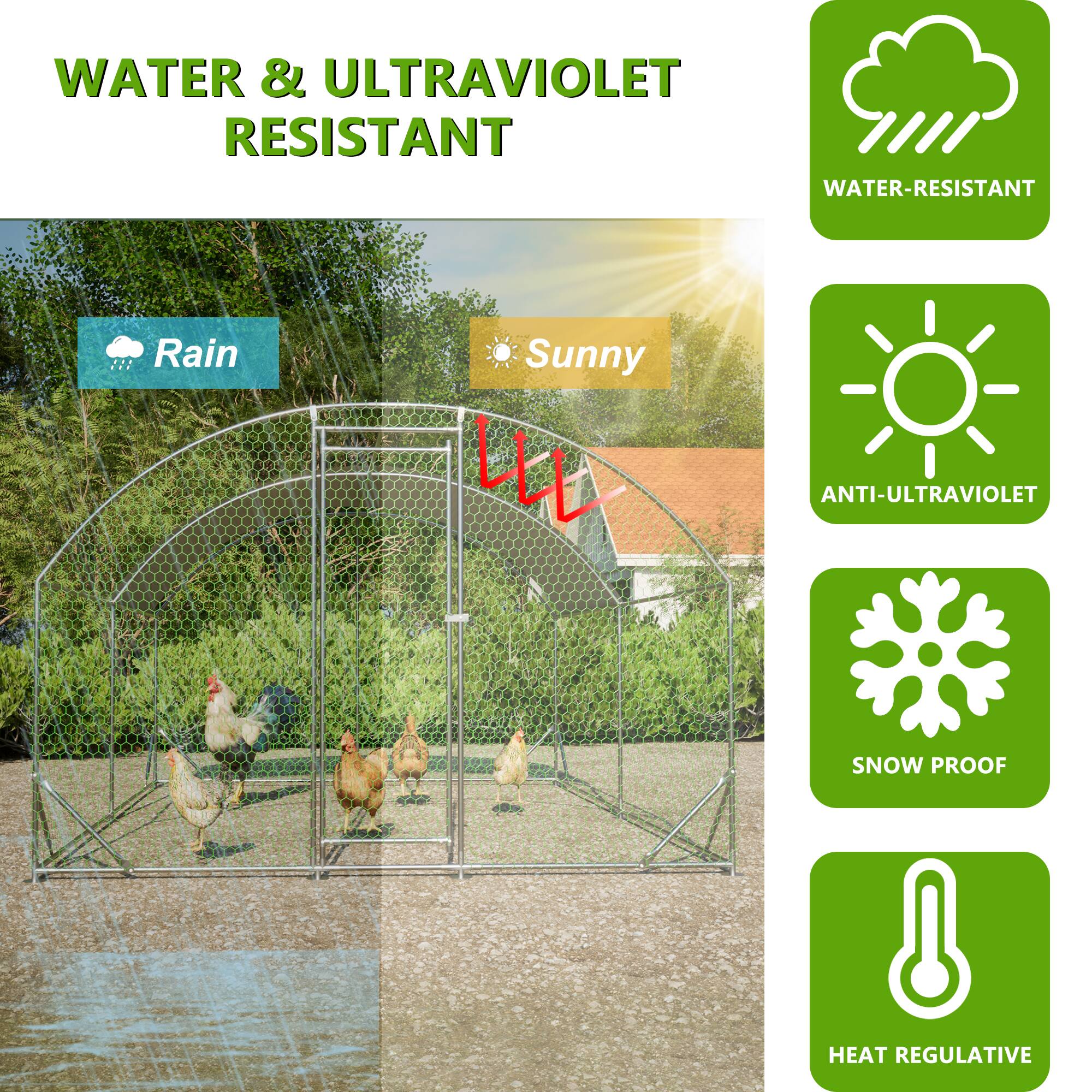 WATER & ULTRAVIOLET RESISTANT

- WATER-RESISTANT
- ANTI-ULTRAVIOLET
- SNOW PROOF
- HEAT REGULATIVE