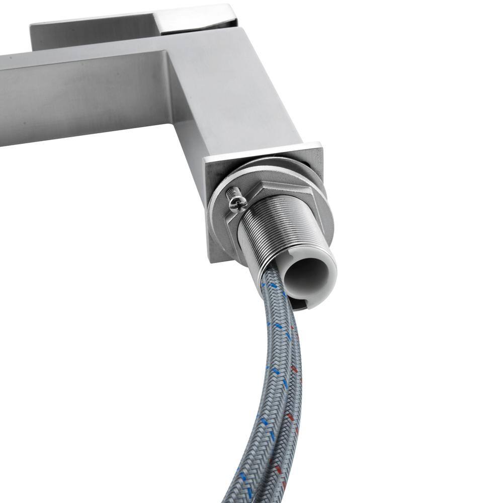 Left. Elegant Kitchen and Bath - Jakob Single Hole Single Handle Bathroom Faucet in Brushed Nickel - Brushed Nickel.
