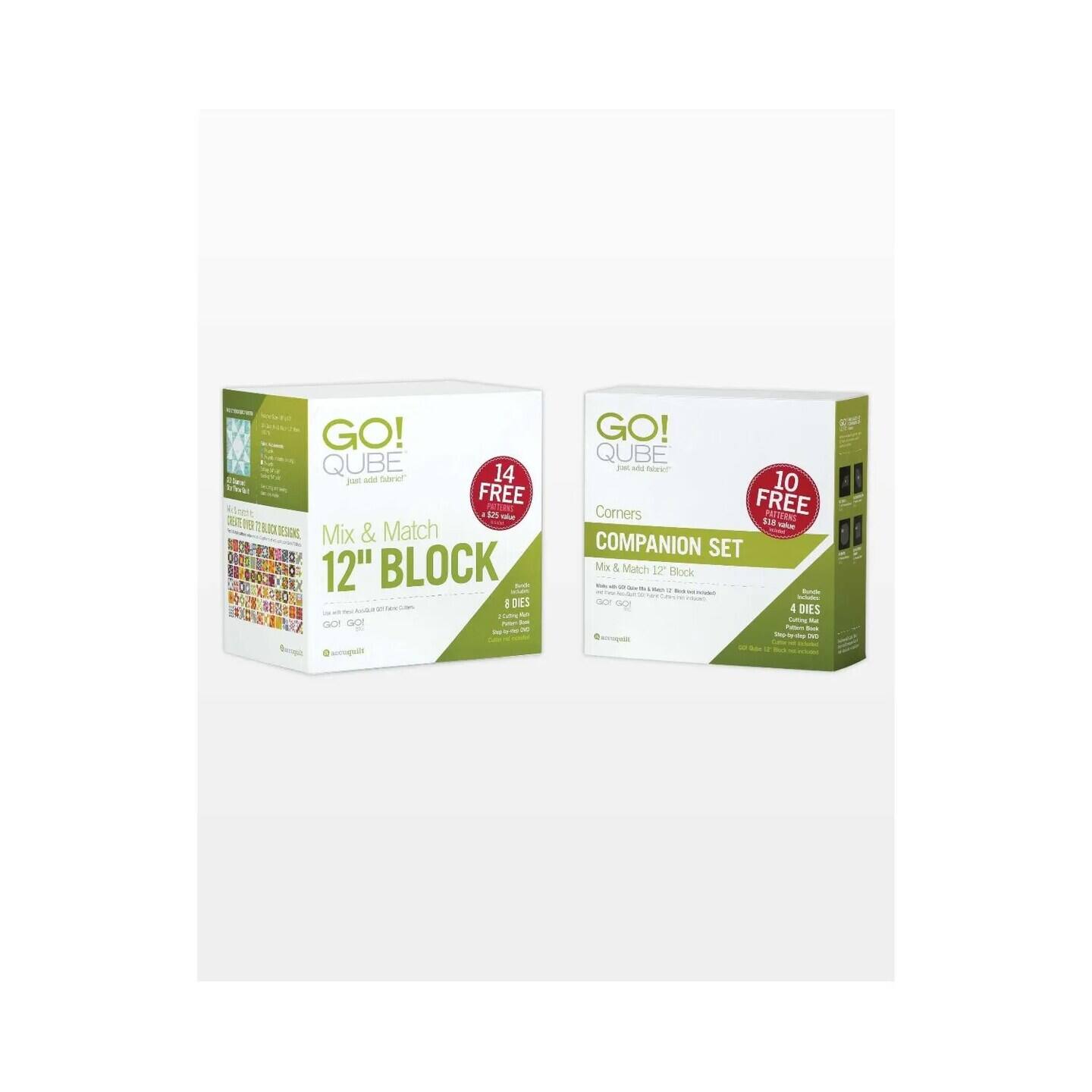 GO! QUBE 14 FREE 12" BLOCK Mix & Match 8 DIES  GO! QUBE 10 FREE Corners COMPANION SET Mix & Match 12" Block 4 DIES