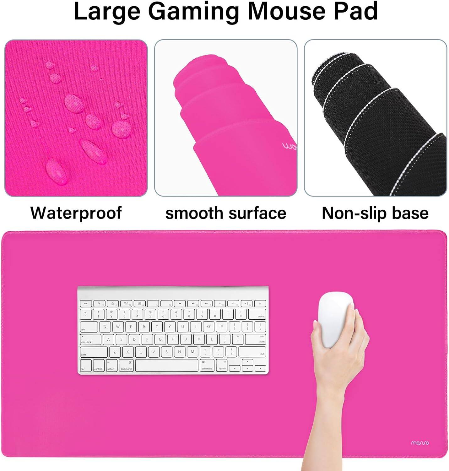 Large Gaming Mouse Pad with Waterproof smooth surface and Non-slip base