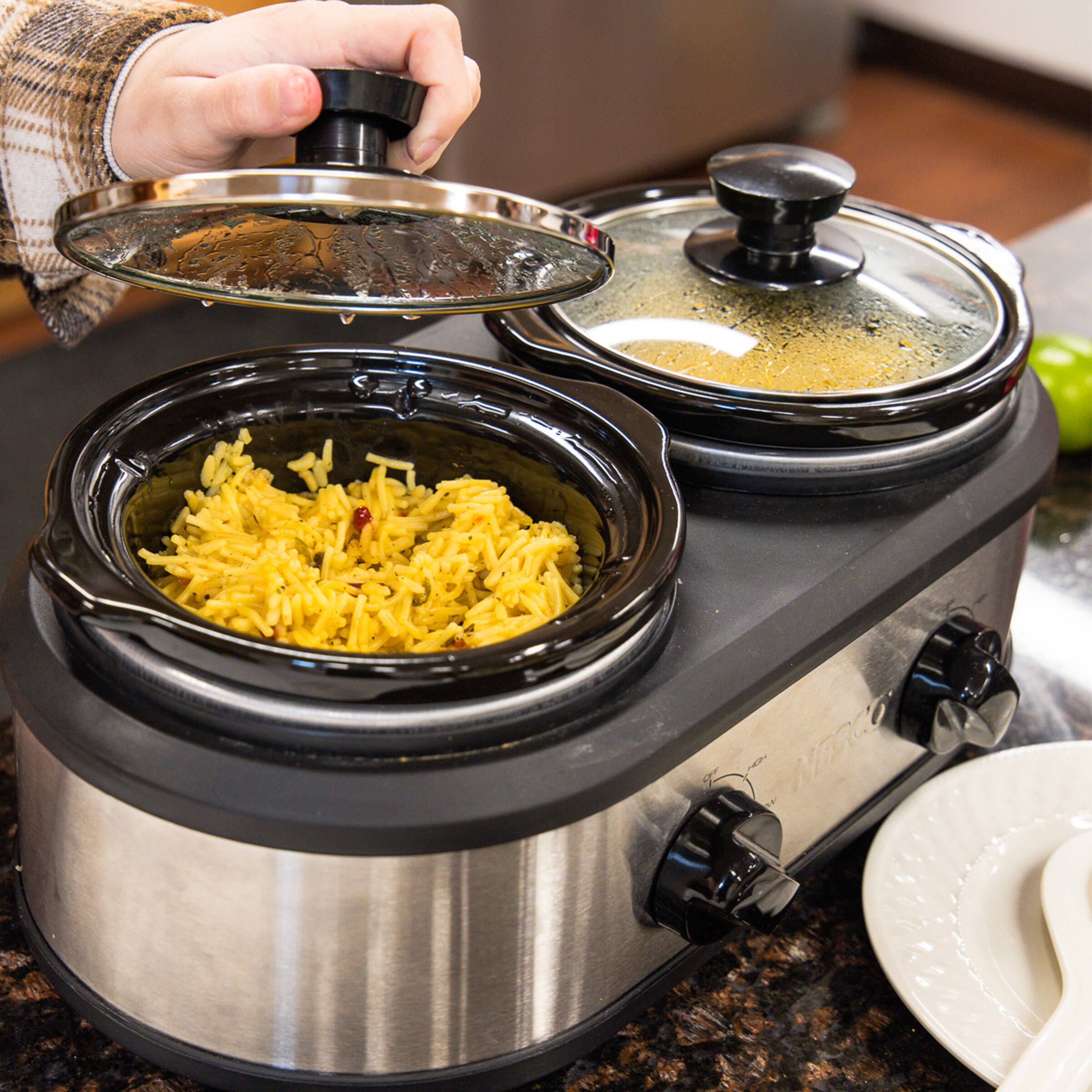 Angle. Nesco - Dual Serving Station - Silver.