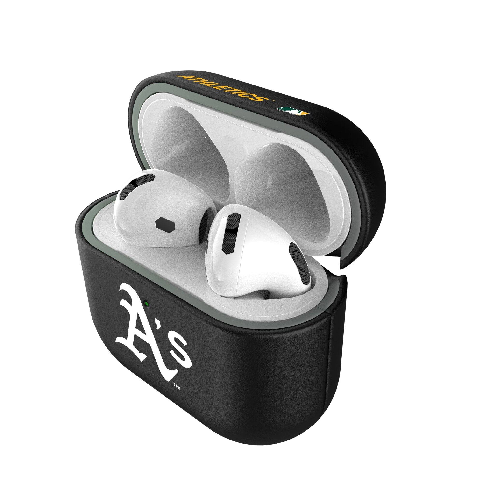 Alt View 3. Keyscaper - Athletics Athletics Insignia AirPods 4th Generation Case Cover - No Size - Black.