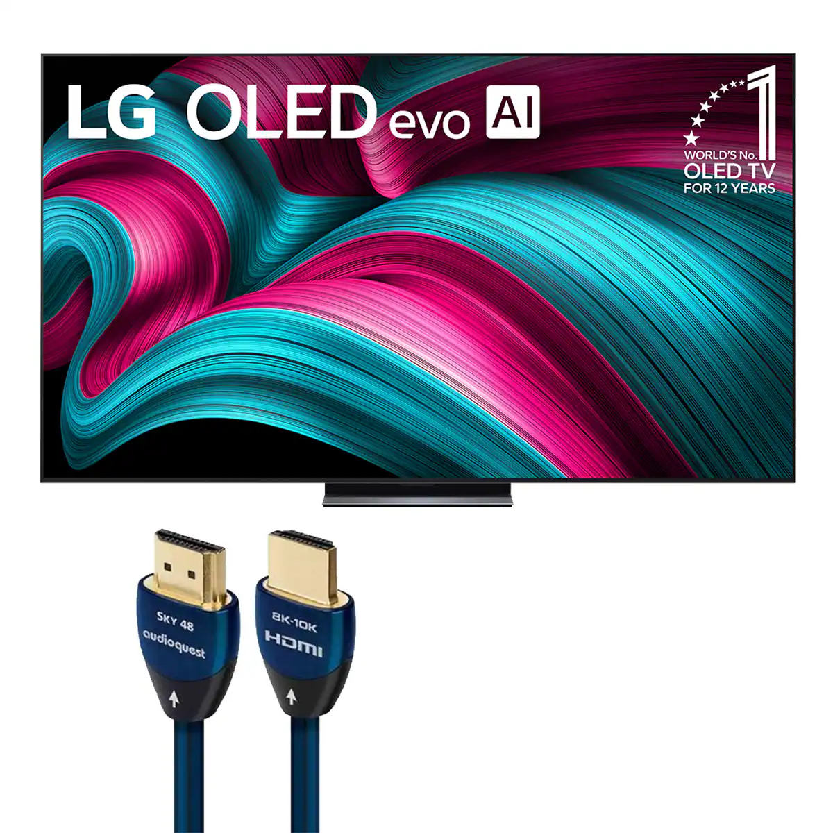 LG OLED evo AI  
WORLD'S No. 1 OLED TV FOR 12 YEARS  

SKY 48  
audioquest  

BK-10K  
HDMI