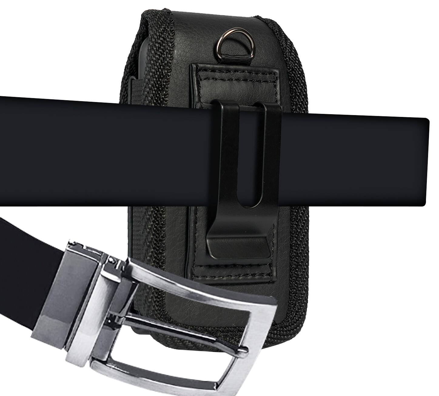 Alt View 5. Nakedcellphone - Pouch Case with Belt Clip, Universal for Slim Modern Flip Phones - Black.