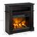 Left. Homcom - 32" Electric Fireplace with Mantel, 1400W Freestanding Heater with Shelf, LED Log Flame, and Remote Control.