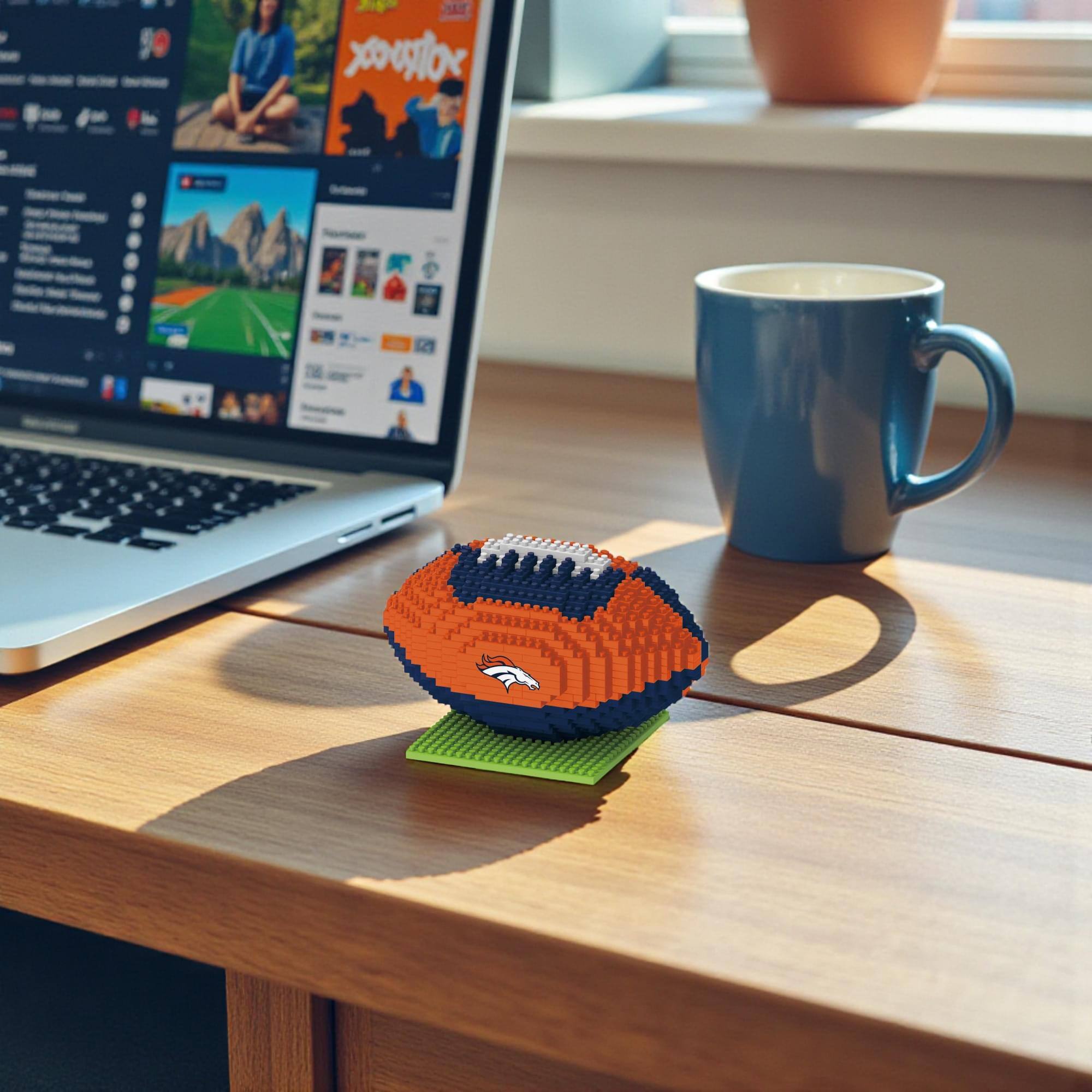 Alt View 3. Forever Collectibles - Denver Broncos NFL BRXLZ Football 704-Piece Building Block Set - Orange.