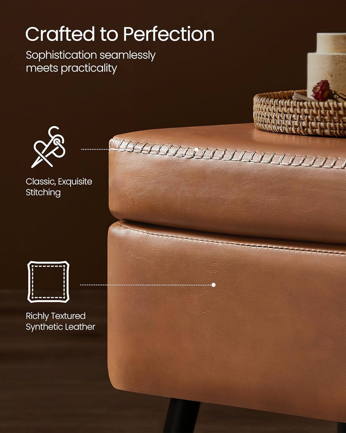 Crafted to Perfection  
Sophistication seamlessly meets practicality  

Classic, Exquisite Stitching  

Richly Textured Synthetic Leather