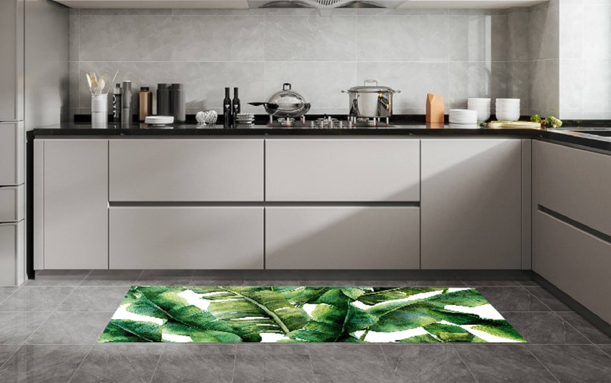 Angle. J&V TEXTILES - 20" x 55" Oversized Cushioned Anti-Fatigue Kitchen Runner Mat - Multi.